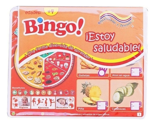 Juego Uso Diario Bingo Comida Didáctico Imaginativo Niños 
