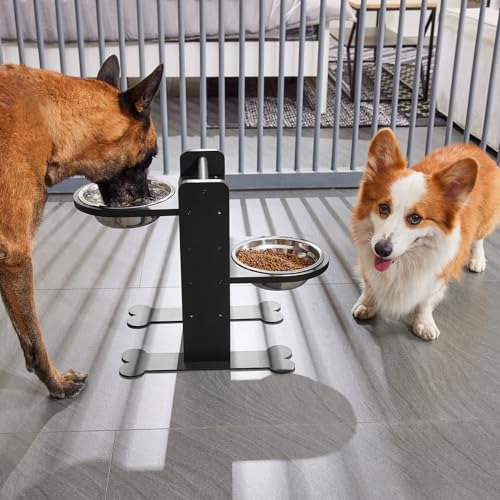 Estación De Alimentación Ajustable Para Perros Con Cuencos E