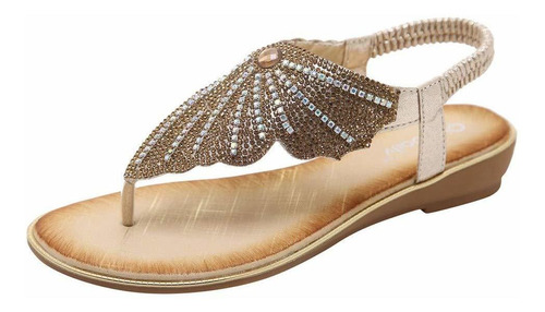 Sisit Glitter Summer Sandals Dama Dressy Flat Rhinestone