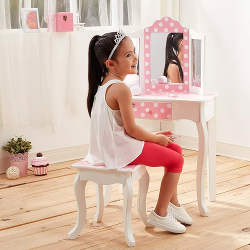 Teamson Kids Gisele - Juego De Tocador De Madera Con Espejo