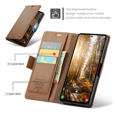 Funda Magnética Tipo Cartera Con Tapa S24fe Para Samsung