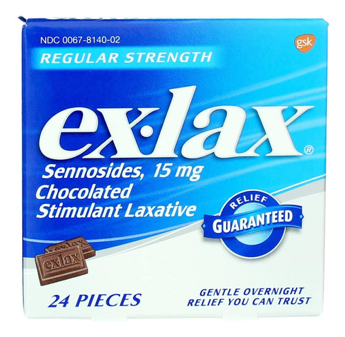 Laxantes Sabor A Chocolate Exlax - Cajita De 24 Tabletas