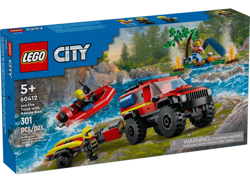 Lego 60412 Camión De Bomberos 4x4 Con Barco De Rescate