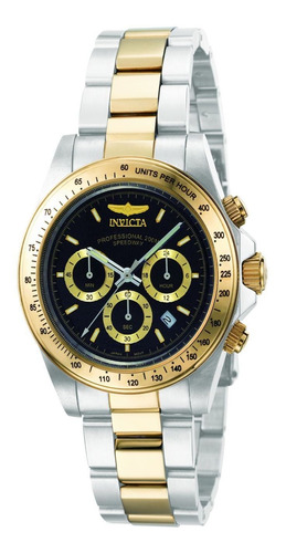 Reloj Invicta 9224 Dorado Hombre Color de la correa Plateado Color del fondo Negro