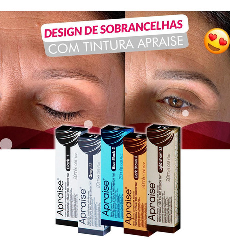 Imagem 3 de 8 de Tintura Apraise P/ Cílios Sobrancelha Barba Tinta Coloração