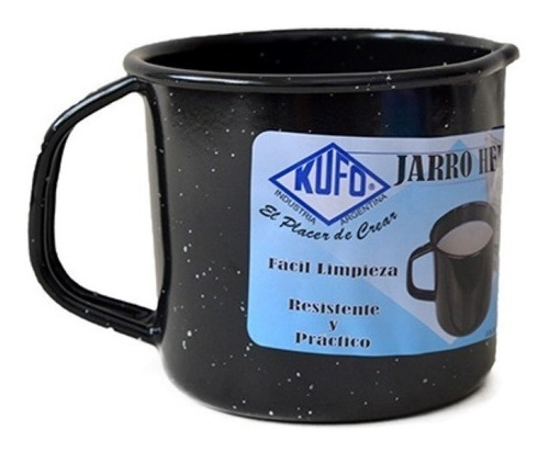 Jarro Jarrito Hervidor Enlozado Negro Kufo 8 Cm