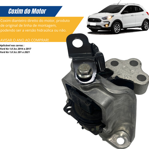 Coxim Calço Motor Superior Direito Ford Ka 1.0 3cc 2014/...