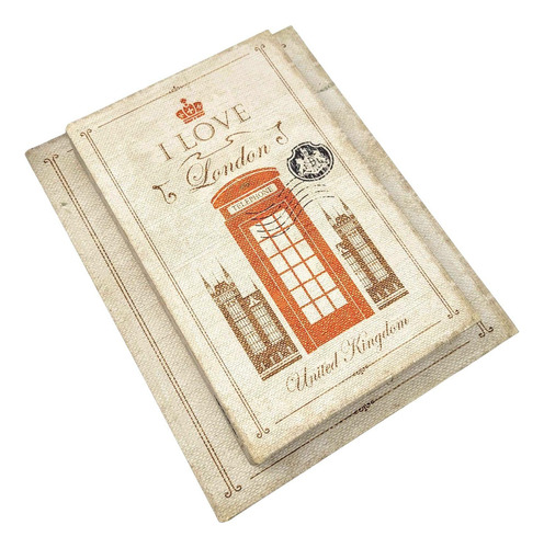 Caixa Livro Decorativa I Love London 30/26cm Kit 2pc