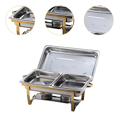 Juego De Buffet Para Mantener La Comida Doble Rejilla