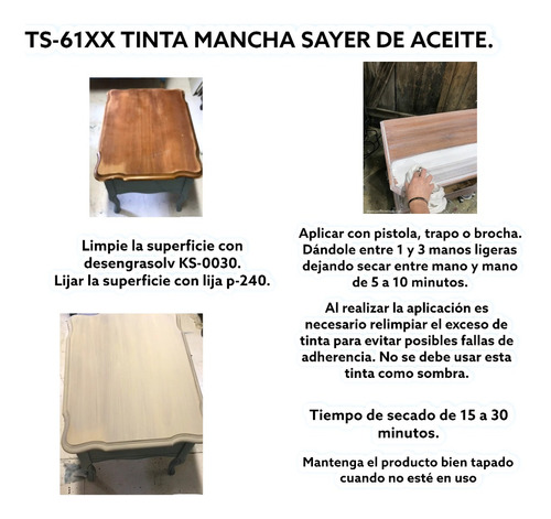Tinta Para Madera Mancha Sayer Lack 1 Lt Base Aceite