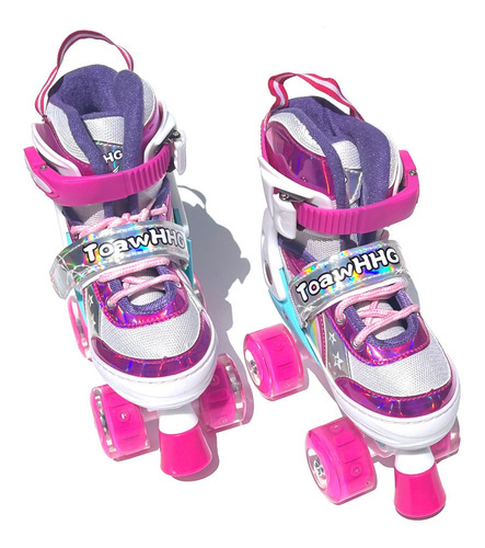 Patines 4 Ruedas Rollers Extensibles Luces Brillantes Nuevo!