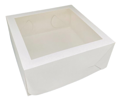 Caja Cuadrada Blanca X 20 Ventana Visor Packaging 22x22x9