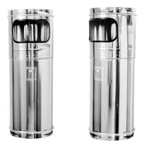Comprar Kit 2 Botes De Basura De Acero Inox. C\u002Fcenicero Cap. 13 Lts