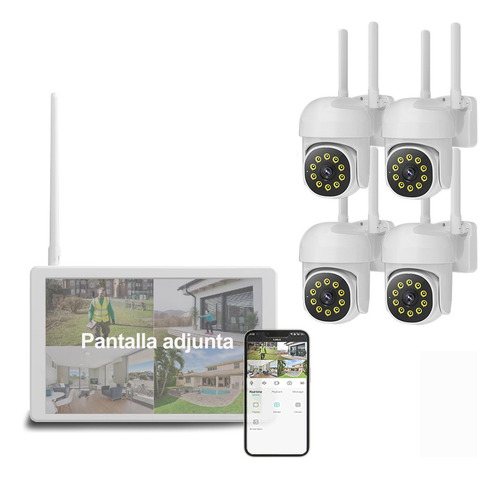 Kit Cámaras De Seguridad Exterior Dvr Nvr Cctv Con Pantalla