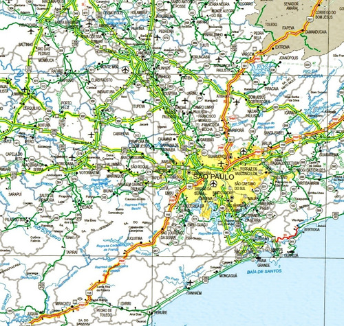 Mapa Rodoviário São Paulo Hd 60x90cm Foto Para Fazer Quadro