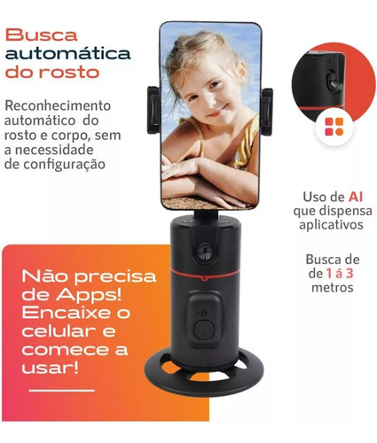 Tripé Celular Bastão Selfie + Gimbal Com Face Tracking