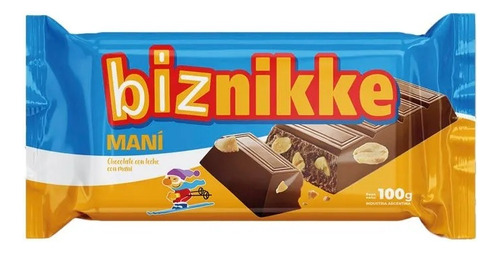 Biznikke Chocolate Con Leche Y Maní 100 Grs