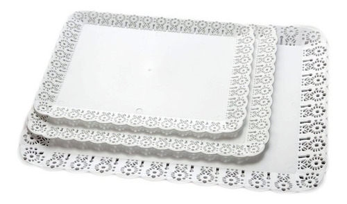Bandeja Plastica Rectangular Posa Torta Filigrana 3kg Unidad