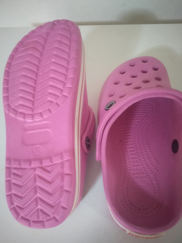 Sandalias Zuecos Talle 37 Rosa -no Crocs-usado (Usado)
