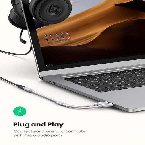 Cable Micrófono Audio Ugreen 3.5mm Con 2 Conectores