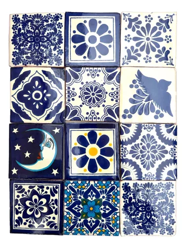 Kit 48 Adhesivos azulejos Talavera