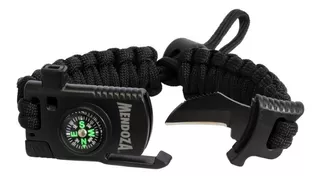 Pulsera Negra Paracord Tactica Supervivencia Navaja Mendoza Color Negro