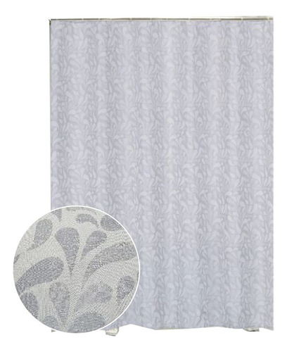 Cortinas De Baño Tela Jacquard Waterproof Premium Con Diseño Color Gris