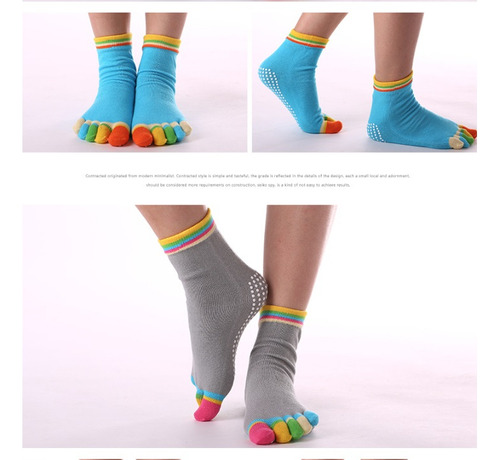 5 Pairs Calcetines De Cinco Dedos De Color