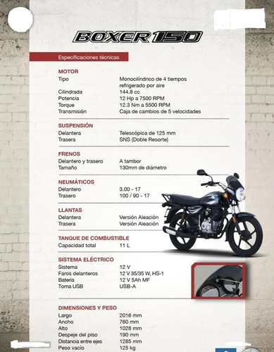 Imagen 14 de 15 de Moto Bajaj Boxer 150 Ug Full 2022 0km Caja 5ta Urquiza Motos
