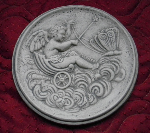 Bajo Relieve Cemento Cuadro Griego Cupido Eros Y Psique
