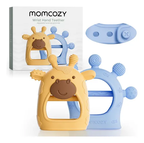 Momcozy 2pzs Silicona Mordedores Para Bebés 0 A 12 Meses Color Am...