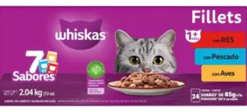 Alimento Para Gato Whiskas 24 Pzas De 85 G