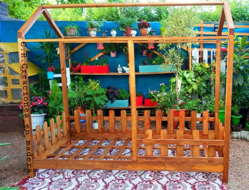 Cunas De Bebe A Cama 1 Plaza Estilo Casita Con Cerco