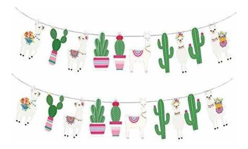 Banderines - Tendycoco 2pcs Llama Donkey Pinata Cactus Bann