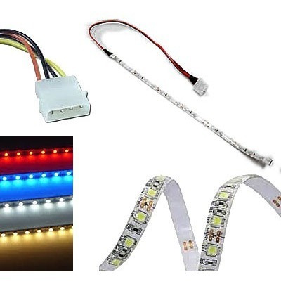 Tira Luces Led Para Modding Pc Blanco Frio Molex 1 Metro