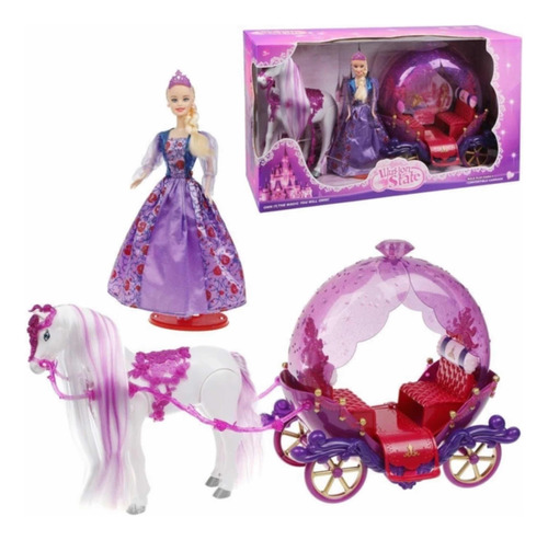 Carruaje De La Barbie Unicornio Grande Luces Sonido