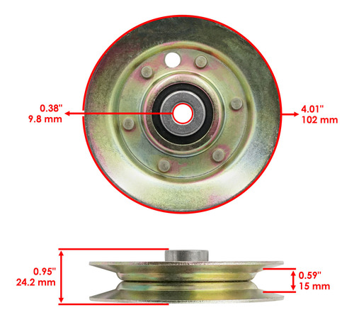 Caltric Am106564 Am133756 Am33574 Idler Pulley For John Cch