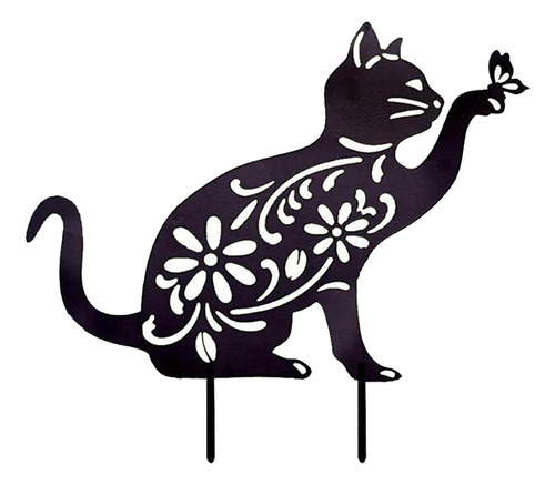 . Vivaz Gato De Hierro Jardín Estacas Animal Silhouettes