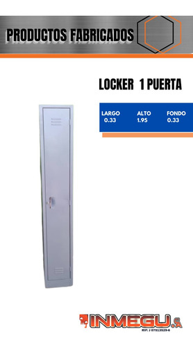 Locker Metálico De 1 Puerta Con Porta Candado 