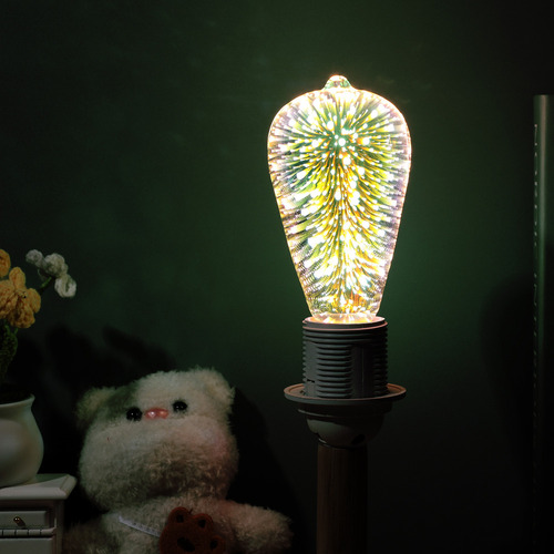 Bombilla Led De Cristal 3d Para Fuegos Artificiales, Decorac