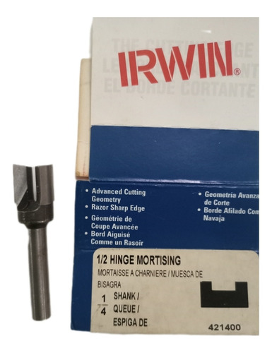 Fresa Mecha Para Madera De 1/2 Para Muesca De Bisagra Irwin