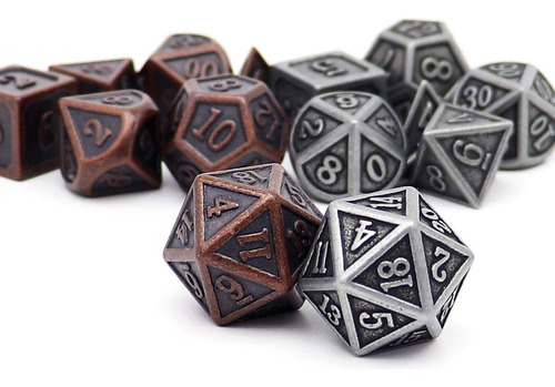 Juego De Dados Haxtec Viking Metal Dnd D&d 7 Piezas De D2...