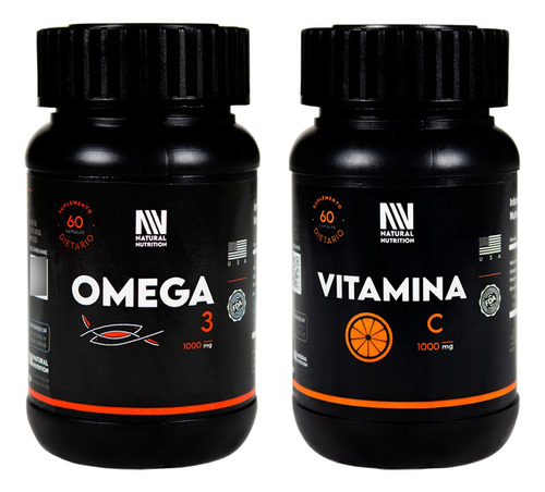 Natural Nutrition Kit Omega 3 + Vitamina C Suplemento 3c