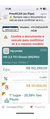 Hyundai HR 2.5 Hd Cab. Curta S/ Carroceria Tci 2p