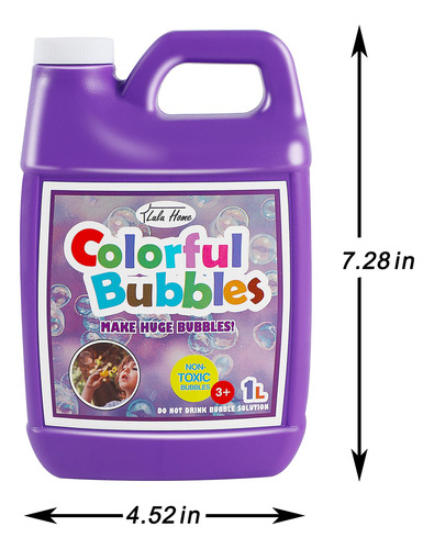 Paquete De 2 Recargas Concentradas Burbujas 2 Litros Niños Color