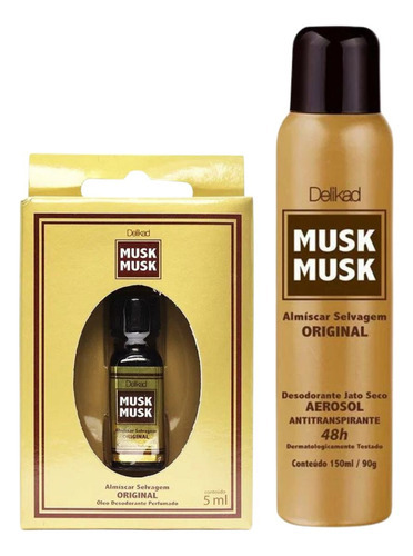 Óleo + Desodorante Delikad Musk Musk Almiscar Selvagem 150ml