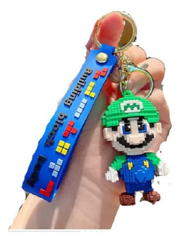 Llavero Grande Super Mario Bros C/correa Estilo Minecraft Ve