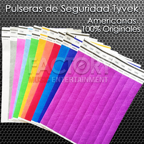 Pulseras De Seguridad Tyvek Americanas I 100% Originales