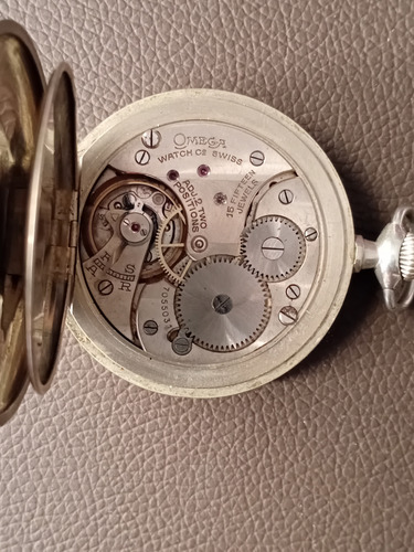 Omega Reloj Antiguo De Bolsillo 3 Tapas Funciona Perfecto Blanco (Usado)