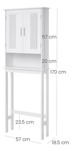 Estantería Para Baño Sobre Inodoro 4 Niveles Ajustable Blanc